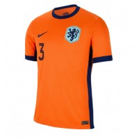 Camisa de Futebol Holanda Matthijs de Ligt #3 Equipamento Principal Europeu 2024 Manga Curta